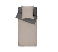 Caradou Parure de Lit Enfant Microfibre Lavée, 4 Pièces Couette Incluse, 90 x 190 cm, Taupe-Gris Anthracite