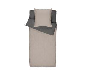 Caradou Parure de Lit Enfant Microfibre Lavée, 4 Pièces Couette Incluse, 90 x 190 cm, Taupe-Gris Anthracite