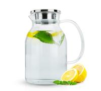 Carafe 1,8l Théière Pichet à café Poignée en verre Couvercle à filtre amovible
