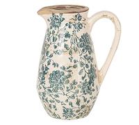 Carafe | 16 x 12 x 22 cm / 1,3 l | Multicolore | Céramique | Feuilles | Clayre & Eef | 6CE1033