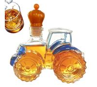 Carafe à alcool en forme de voiture - 750 ml - Bouteille en verre de tracteur vide à thème - Récipient à liqueur fantaisie pour whisky, tequila | Accessoire de bar distinctif pour papa,