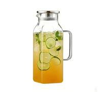 Carafe à boissons en verre - Carafe à eau en verre isotherme 2000 ml | Récipient épais de grande capacité pour jus de fruits, boissons froides, salle à manger, cuisine, service à domicile, qualité