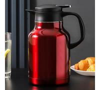 Carafe À Café En Acier Inoxydable Carafes À Café De 1,6 L/56 Oz Avec Couvercle Cafetière À Double Paroi Isolée Sous Vide Avec Bouton-poussoir Pour Jus, Lait, Thé(Rosso)