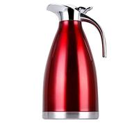 Carafe à café en acier inoxydable - Théière - Distributeur de thé et d'eau - Pour voyage, maison, restaurant - Rouge - 2 l