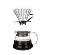 Carafe à café en verre faite la main avec ensemble de filtres, verser sur le Pot, serveur brassage thé, comprend une tasse d'extraction(S pot and Funnel)
