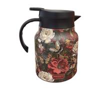 Carafe à café isolée 1000 ml | Vintage avec motif floral 16,5 x 11 cm Cafetière à eau chaude Isolation thermique 6 heures Système de séparation du thé Poignée PP inoxydable Accessoires de cuisine