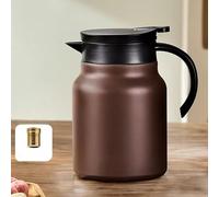 Carafe à café isotherme de 1 000 ml - Double paroi sous vide pour liquide chaud pendant 24 heures - Reste chaud pour café, thé, eau - Acier inoxydable blanc