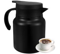 Carafe à Café Thermique 1L,Carafe Thermique en Acier Inoxydable, Pichet Isotherme Double-Wall Vacuum Isolé avec Passoire à Thé Détachable Pour le Thé,l'Eau,le Café, Boissons Chaudes ou Froides(noir)