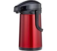 Carafe à Café Thermique Airpot De 3 Litres/105 Oz avec Pompe, Action à Levier, Fiole Isolée en Acier Inoxydable, Rétention De Chaleur De 36 Heures, Rétention De Froid De 48 Heures, Red
