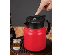 Carafe à café thermique avec infuseur à thé/Thermos intelligent à double paroi avec écran DEL/Carafe à thé en acier inoxydable/Théière (rouge)