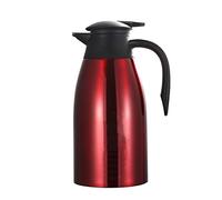 Carafe à café thermique en acier inoxydable, 2 L, thermos sous vide à double paroi pour café, thé, eau chaude, 24 heures de conservation au froid et au chaud (rouge)