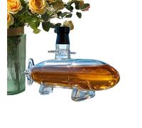 Carafe à décanter à bourbon sculptée en 3D en forme de bateau de guerre | Bouteille d'alcool en forme de navire de guerre en verre soufflé à la main pour mariage, pendaison de crémaillère, bar