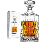 Carafe à décanter à whisky avec bouchon en verre, 708,7 g pour alcool, vin, scotch, brandy ou bourbon, décanteur en cristal sans plomb