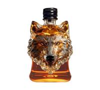 Carafe à décanter à whisky, loup, aigle, chien, bouteille d'alcool, statue d'animal pour salle à manger, restaurant, bar, et un cadeau pour papa, mari (loup, 350 ml)