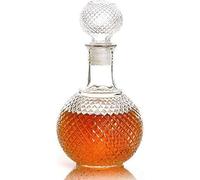 Carafe à décanter en cristal sans plomb avec bouchon décoratif - Parfait pour la distribution de bourbon, scotch et liqueur