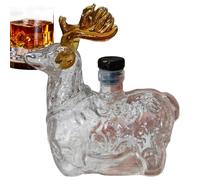 Carafe à décanter en verre à whisky en forme de statue d'animal, adorable bouteilles de whisky, bouteille de vin décorative pour bourbon, vodka, brandy, récipient à alcool compact et décoration de