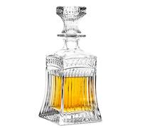Carafe à décanter en verre avec bouchon géométrique hermétique - Décanteur à whisky pour vin, bourbon, brandy, liqueur, jus, eau, bain de bouche. Verre italien sans plomb (500 ml)