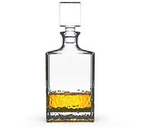Carafe à décanter en verre avec bouchon géométrique hermétique - Décanteur à whisky pour vin, bourbon, brandy, liqueur, jus, eau, bain de bouche, verre italien sans plomb (700 ml/glace pilée)