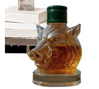 Carafe à décanter en verre avec tête d'animal - Élégante carafe à vin et spiritueux pour décoration d'intérieur, bar, armoire de salon, brandy, tequila, boissons bourbon, pour homme,