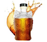 Carafe à décanter en verre pour tequila, 350 ml, profil tête de loup, outil de bar à spiritueux pour père, homme, , papa, petit ami, lui