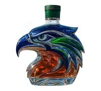 Carafe à décanter en verre Seahawk fabriquée à la main avec motif esprit d'équipe pour vin et cocktails - Idéal pour décoration d'intérieur et éventail multifonction