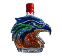 Carafe à décanter en verre Seahawk fabriquée à la main avec motif esprit d'équipe pour vin et cocktails - Idéal pour décoration d'intérieur et éventail multifonction
