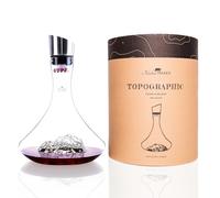 Carafe à décanter le vin 1.8 L | Borosilicate de qualité supérieure soufflés artisanalement avec les montagnes en relief | Bouchon 3 en 1 (filtre, aérateur et bec verseur) (Mont Blanc)