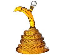 Carafe À Décanter - Miniature Sculpture, Carafe À Whisky 1000 Ml En Verre Soufflé Sans Plomb, Motif Serpent Cobra Royal, Inspirée Du Zodiaque Chinois. Bouteille De Vin Décorative Personnalisée