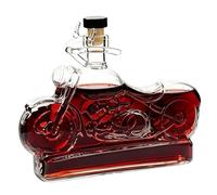 Carafe à décanter moto avec bouchon - Bouteille de whisky | Forme vintage en verre pour vin | Accessoire bar maison créatif, 310ml cadeau unique pour amateurs motards et amateurs de spiritueux
