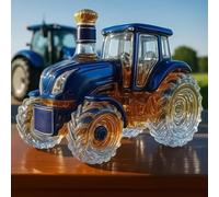 Carafe à décanter pour alcool - Récipient en verre de tracteur de 300 ml pour voiture, whisky, tequila, vin, vodka, brandy, maison, bureau, bar, homme, papa, anniversaire, fête de Noël (bleu)