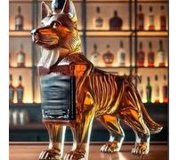 Carafe A Decanter Vin - Bouteille Whisky, Carafe À Whisky Police Dog, L'incarnation De La Loyauté Et De La Sagesse, Design Unique, En Verre Pur Fait À La Main, Une Statue Dans La Paume De Votre Main