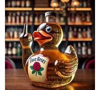 Carafe a decanter vin - bouteille whisky, Coffret de bouteilles de whisky « Canard Doigt d'honneur » fait main, carafe en verre de 300 ml, cadeau amusant et personnalisé pour(A)