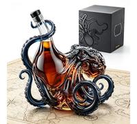 Carafe A Decanter Vin De Pieuvre, 320 Ml - Art Nautique En Verre Pur, Soufflé Main Et Sans Plomb - Une PièCe De Collection Pour Une PréSentation RaffinéE De Vins, Spiritueux Et Sodas