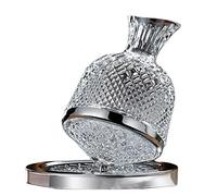 Carafe a Decanter Vin Décanteur à Vin Rouge 360 ° avec Base pour Amateur De Vin Ou Joyeux Anniversaire/Cadeau De Mariage/Fête des Pères (Couleur : Argent)