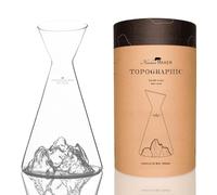 Carafe à eau 1 L | Borosilicate de qualité supérieure soufflés artisanalement avec les montagnes en relief | TOPOGRAPHIC (Aiguille du midi)