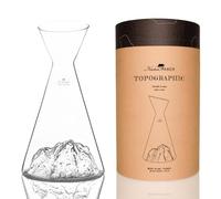 Carafe à eau 1 L | Borosilicate de qualité supérieure soufflés artisanalement avec les montagnes en relief | TOPOGRAPHIC (Mont Blanc)