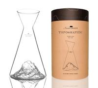 Carafe à eau 1 L | Borosilicate de qualité supérieure soufflés artisanalement avec les montagnes en relief | TOPOGRAPHIC (Pic du Midi)