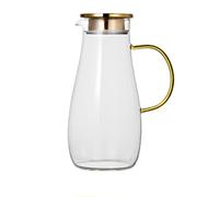 Carafe à Eau 2L grande capacité avec la poignée du ménage à maison froide bouilloire en verre de bouillonnement résistant chaleur pour Boissons Chaudes et Froides