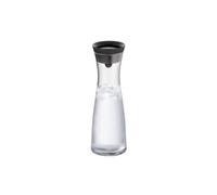 Carafe à eau WMF Basic en verre, 1 litre, verre avec couvercle, couvercle silicone, fermeture CloseUp, noir.