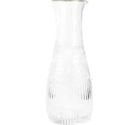 Carafe à eau Carafe en verre Carafe BARREL Carafe avec bord doré 1,5 l HOMLA