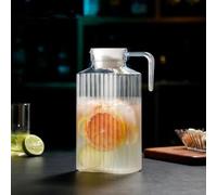 Carafe à eau en acrylique incassable avec couvercle étanche, pichet à eau transparent avec poignée pour limonade, jus, lait, thé, boissons chaudes et froides