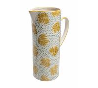 Carafe à eau en céramique, vase, cruche en faïence BOHO CHIC jaune, 11,5 x 11,5 x 25,5 cm, 1650 ml