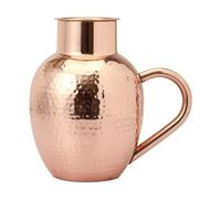 Carafe à eau en cuivre pur avec bol, pichet en cuivre robuste pour la santé ayurvédique - Capacité de 1,5 litre