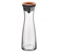 Carafe à eau WMF Basic en verre, 1 litre, verre avec couvercle, couvercle silicone, fermeture CloseUp, cuivre.