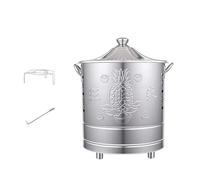 Carafe à feu, incinérateur à déchets de jardin avec crochet à feu, brûleur en acier inoxydable pour la combustion de vieux billets, documents et papiers (argent, 40 cm)