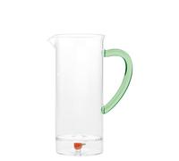 Carafe à fruits Teca en verre borosilicaté artisanal avec décorations orange à double fond pour service de table design élégant et exclusif