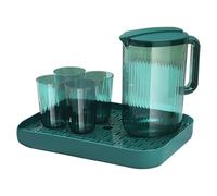 Carafe à jus avec couvercles pour réfrigérateur - Carafe à thé et récipient à jus 2L | Carafe à jus transparente avec 4 tasses, lot de tasses à eau de grande capacité pour faire du thé, de la limonade