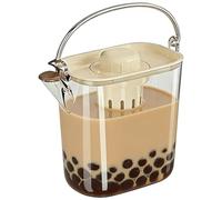 Carafe À Jus Avec Poignée - Distributeur De Boissons Pichet De Service 19 X 9,5 X 16 Cm, Bouteille Transparente 1200 Ml | La Structure À Large Ouverture Permet Un Remplissage Et Un Nettoyage Faciles E