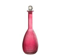 Carafe à lignes en verre rouge 13x13x39 cm J-Line