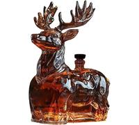 Carafe à Liqueur en Verre - Design Cerf 3D, 120ml Flacon Décoratif pour Whisky Idée Cadeau Homme pour Noël, Anniversaire - Décoration Maison, Bar, Bureau